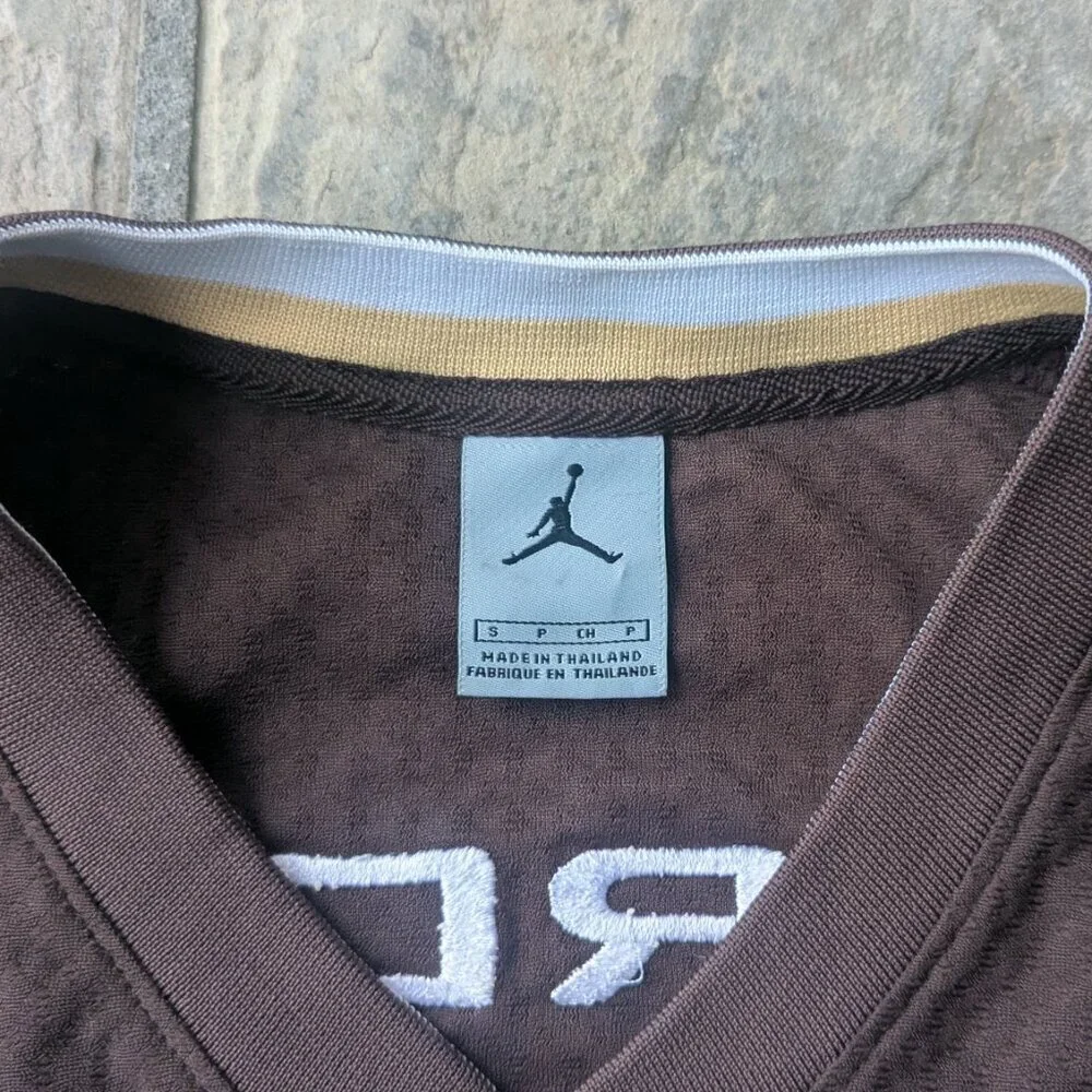 Vintage Air Jordan Jersey Mens Brown Michael Jordan 23 Stitched Jumpman